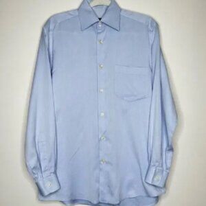 Hugo‎ Boss Light Blue Knit Button Down Dress Shirt